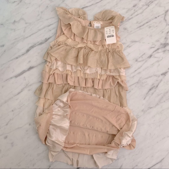 Crewcuts Champagne Ruffled Tiered Dress Size 4-5 - Picture 7 of 10